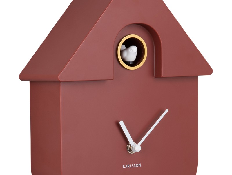 Karlsson wandklok cuckoo klok ochre red