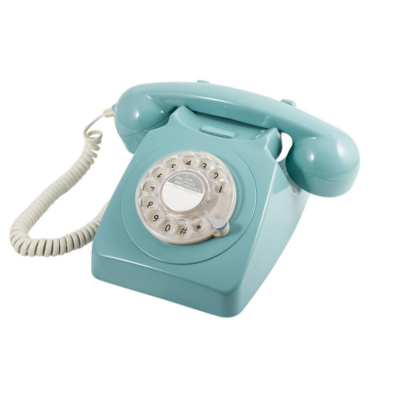 Draaischijf retro telefoon blauw