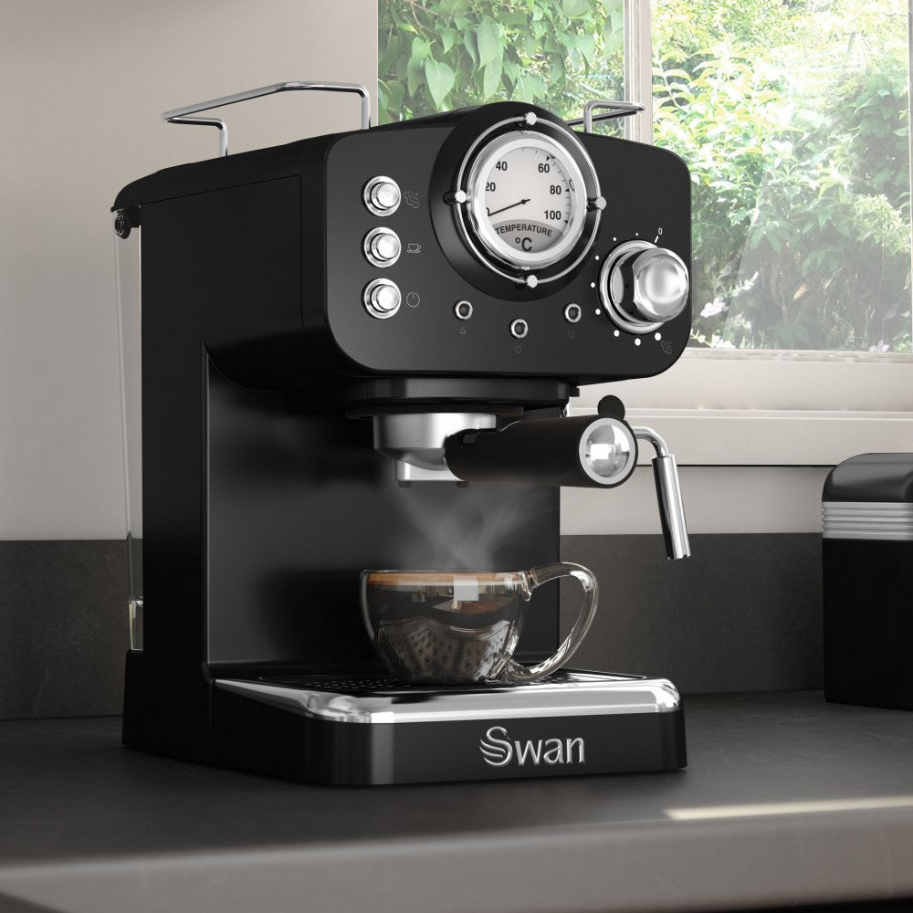 Retro espressomachine zwart