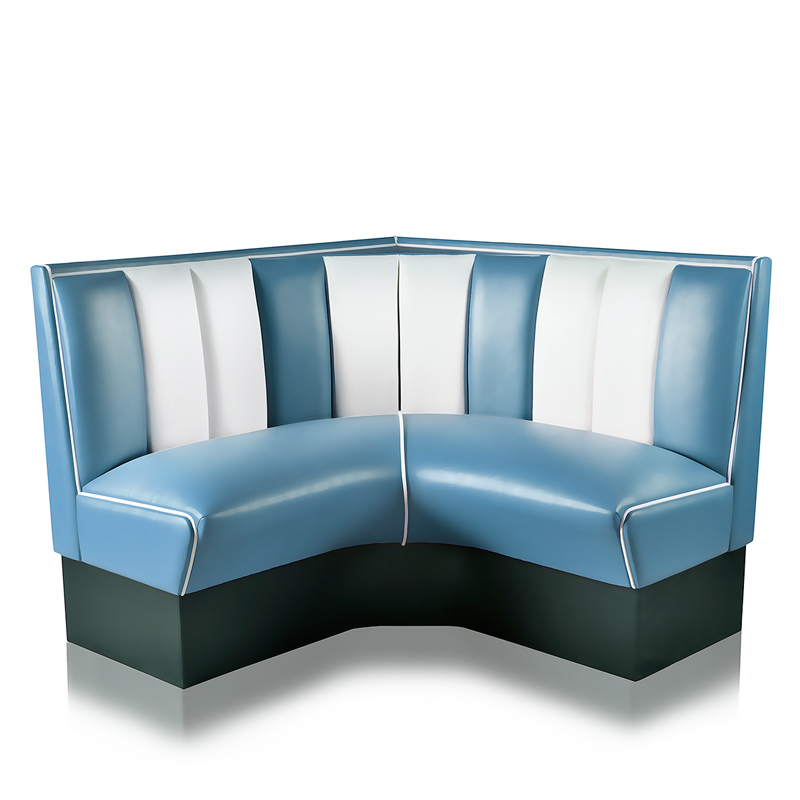 Bel Air Dinerbank Quarter Circle Booth HW-120-120 Blauw