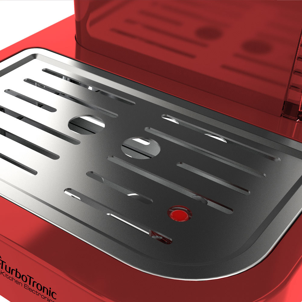 TurboTronic ZEspresso TT-CM22 Retro Espressomachine Rood TurboTronic ZEspresso TT-CM22 Retro Espressomachine Rood