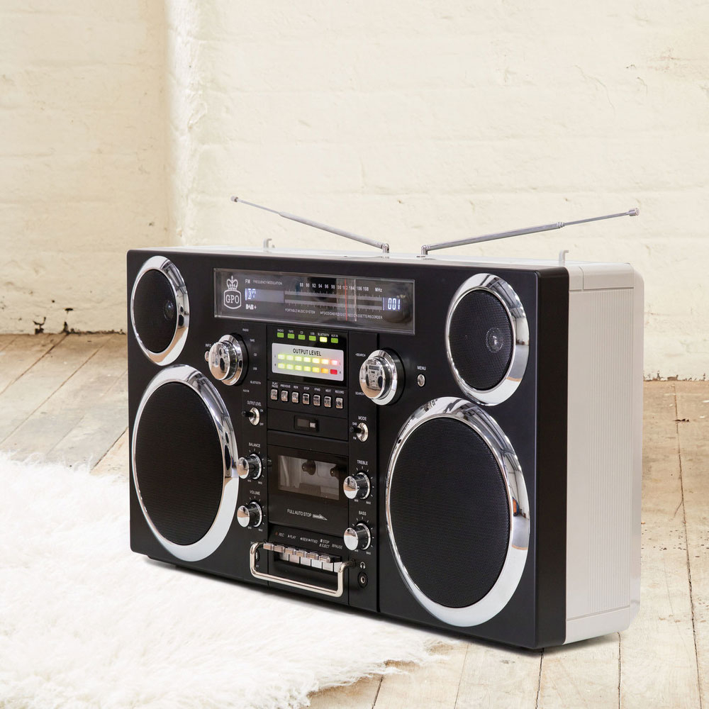 GPO Brooklyn Ghettoblaster Bluetooth Boombox Zwart