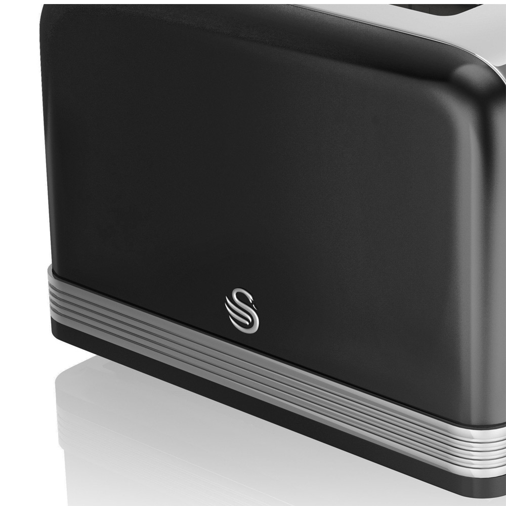 Swan 4-Slot retro  broodrooster zwart