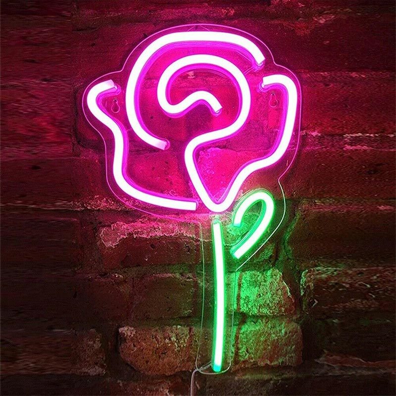 Neon verlichting roos - roze