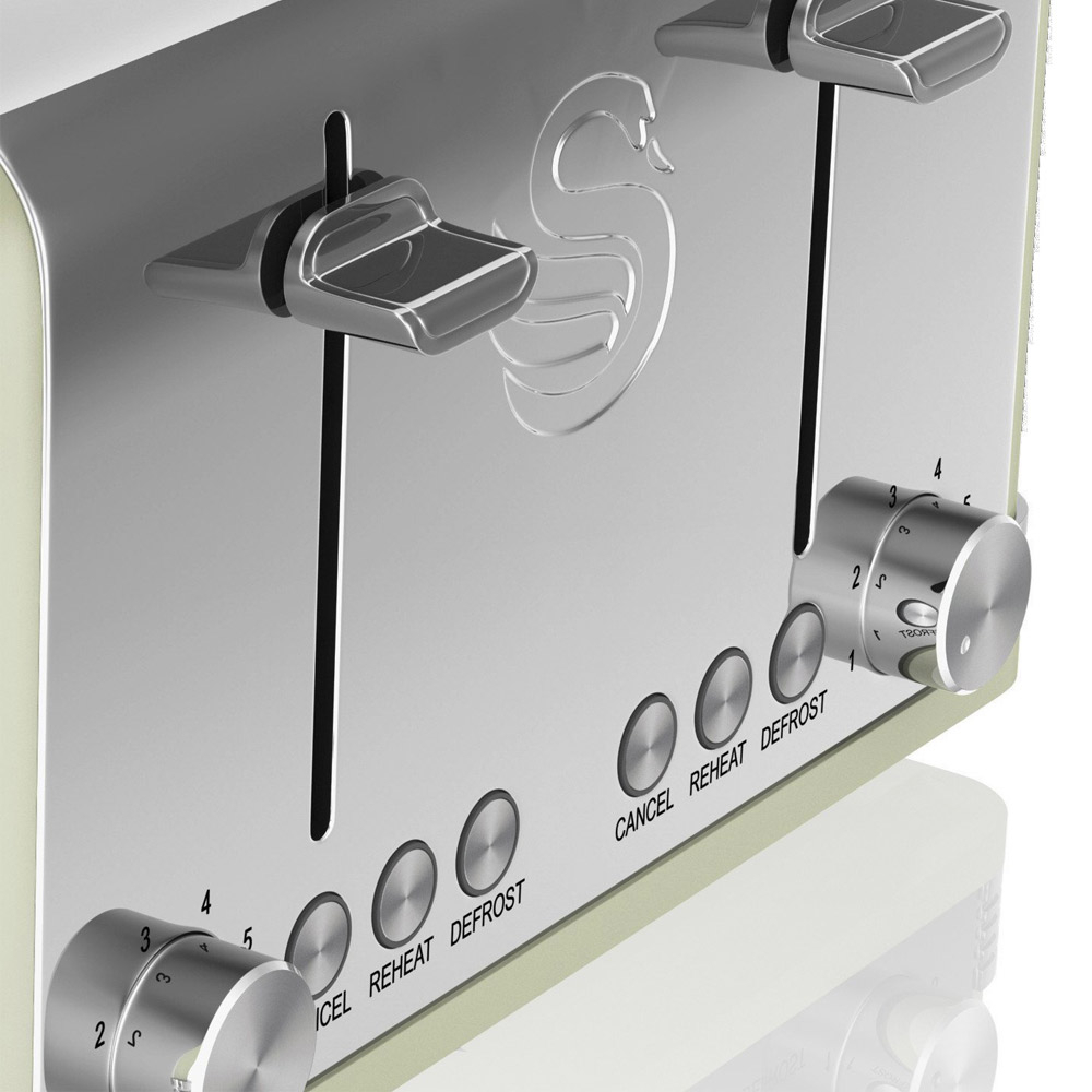 4-Slot retro broodrooster groen