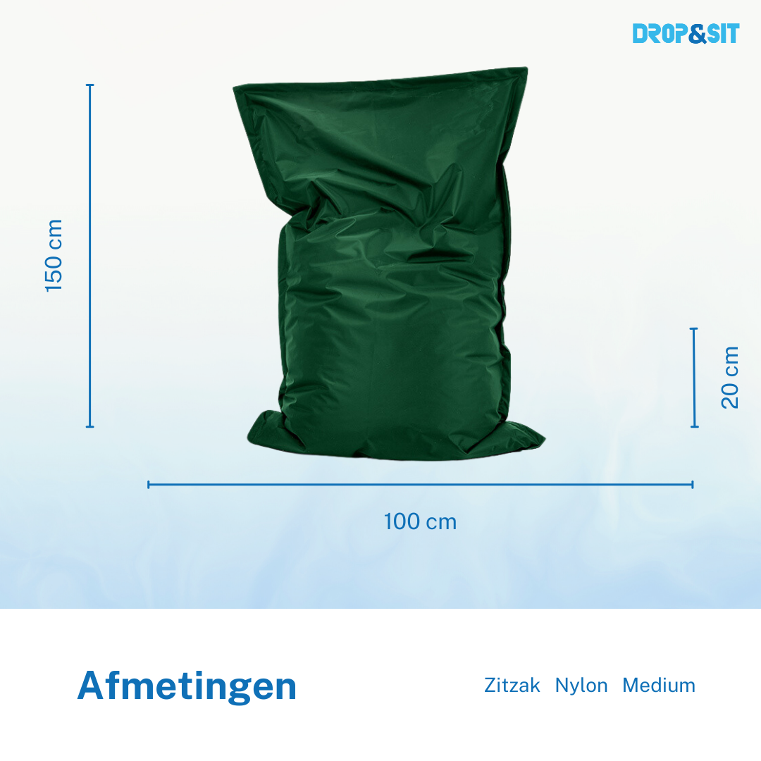 Drop & Sit zitzak, donkergroen, voor binnen en buiten, 100 x 150 cm