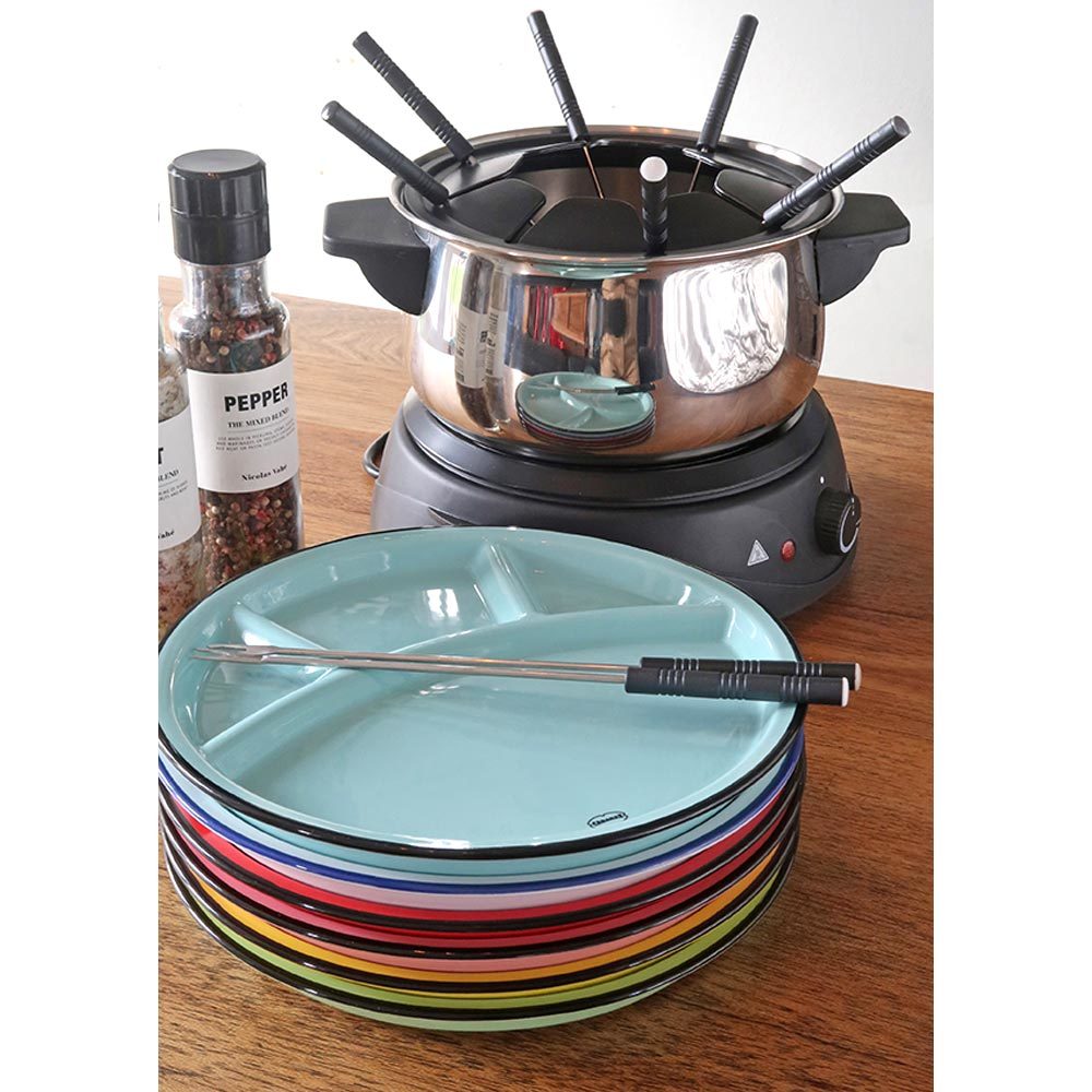 Retro fonduebord 24 cm arctic blue