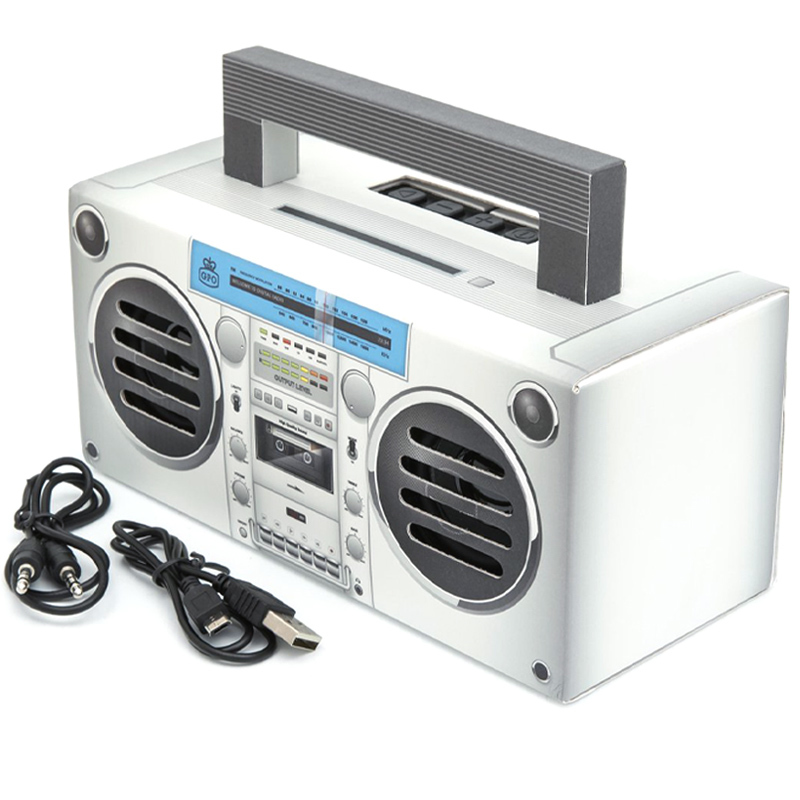 GPO Bronx Bluetooth Speaker Boombox Zilver