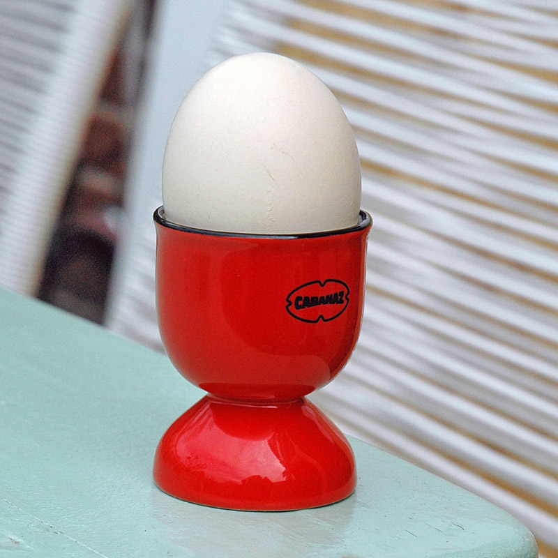Cabanaz Retro Eierdopje emaille  geinspireerd Scarlet Red