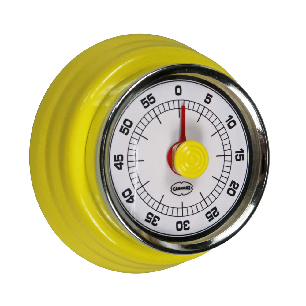Retro kookwekker sunny yellow