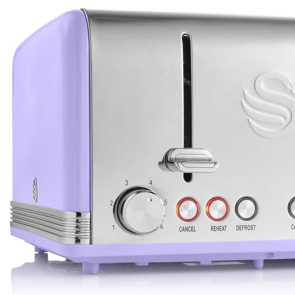 4-Slot retro broodrooster paars