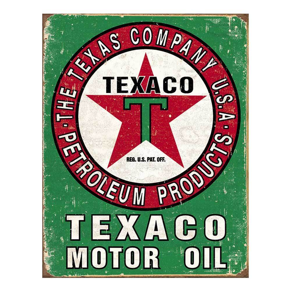 Metalen retro bord Texaco oil USA weathered
