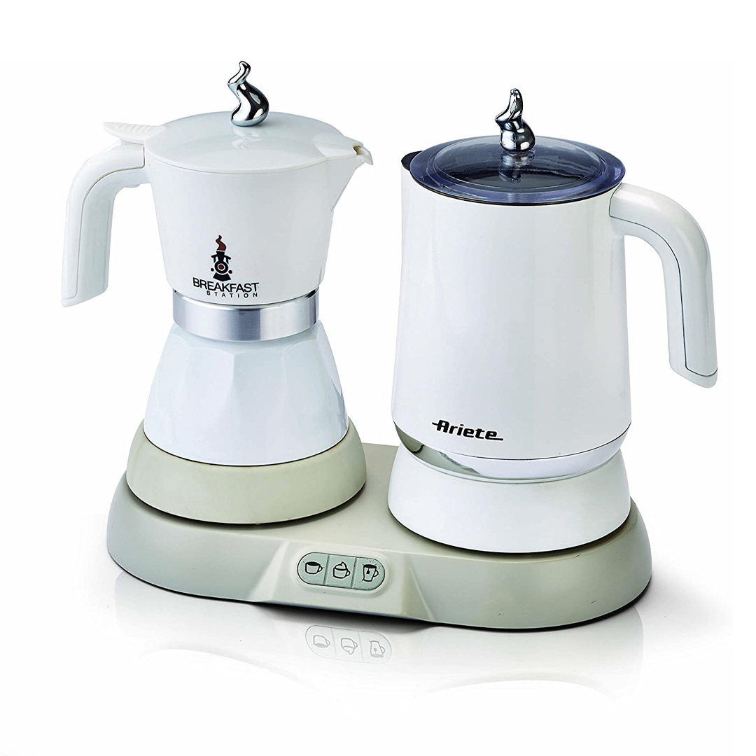 Ontbijtstation 3-in-1 wit - voor koffie, cappuccino en thee