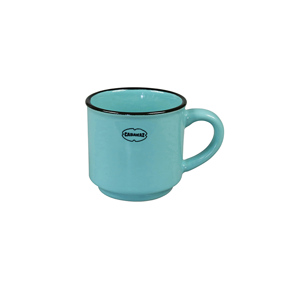 Retro espressokopje emaille  geinspireerd arctic blue
