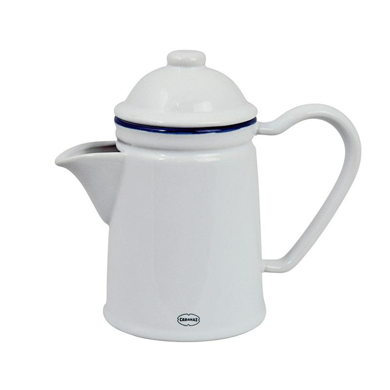 Retro koffie en theepot classic white