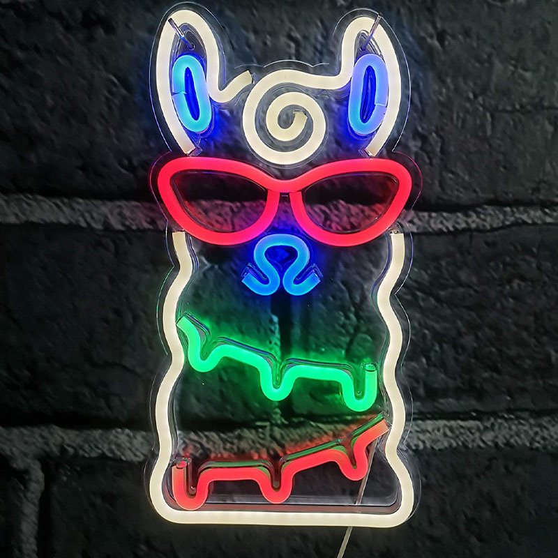 Retro neon verlichting Alpaca - multi color