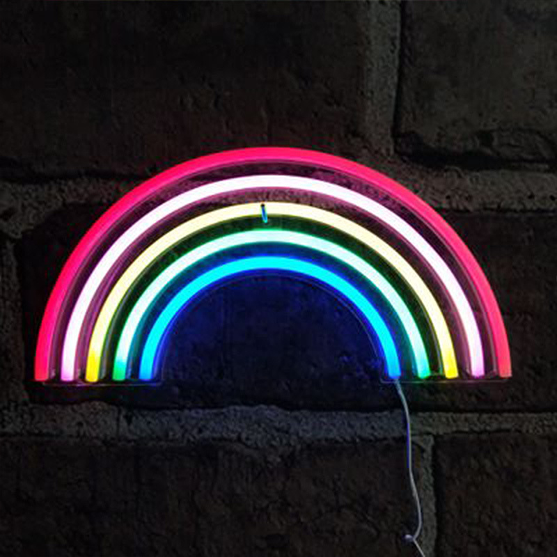 Retro neon verlichting Regenboog - multi