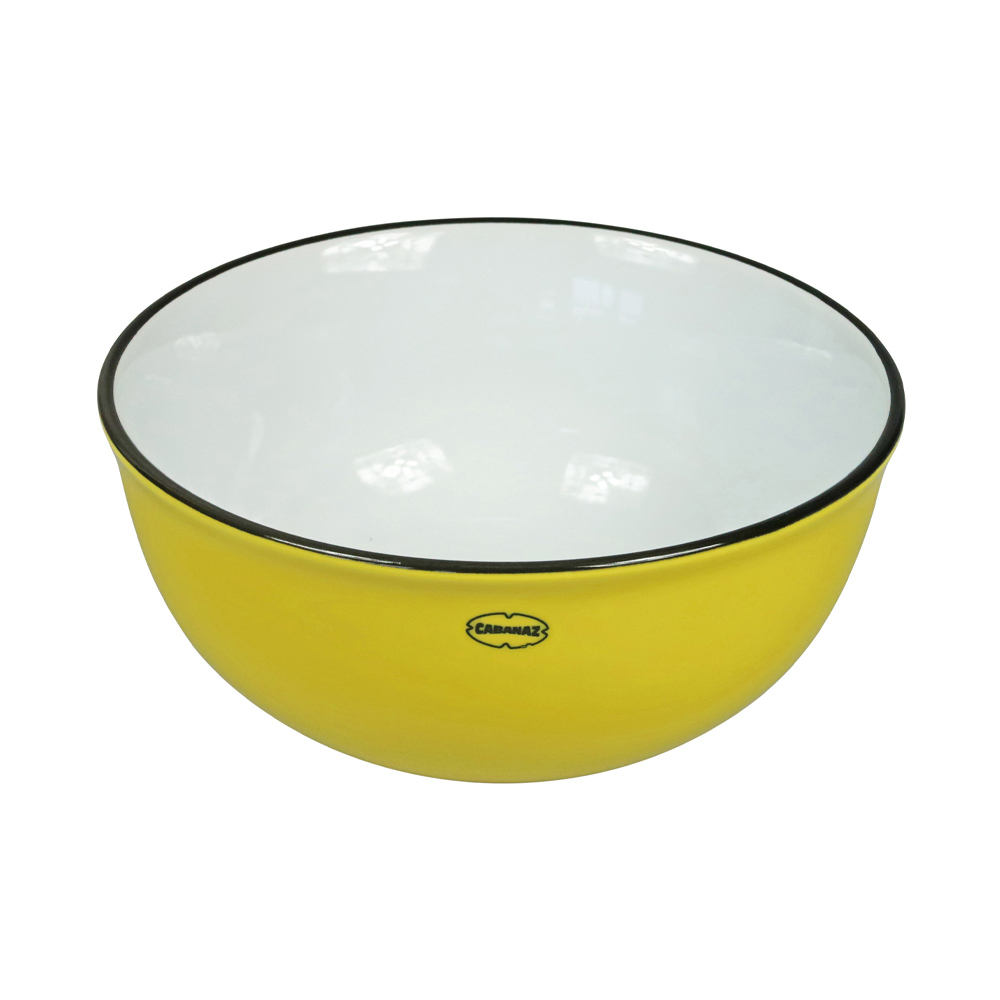 Retro ontbijt kom emaille  geinspireerd sunny yellow