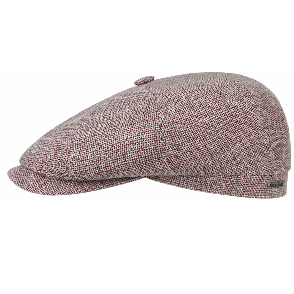 Stetson Hatteras Wol Linnen Newsboy Cap Rood