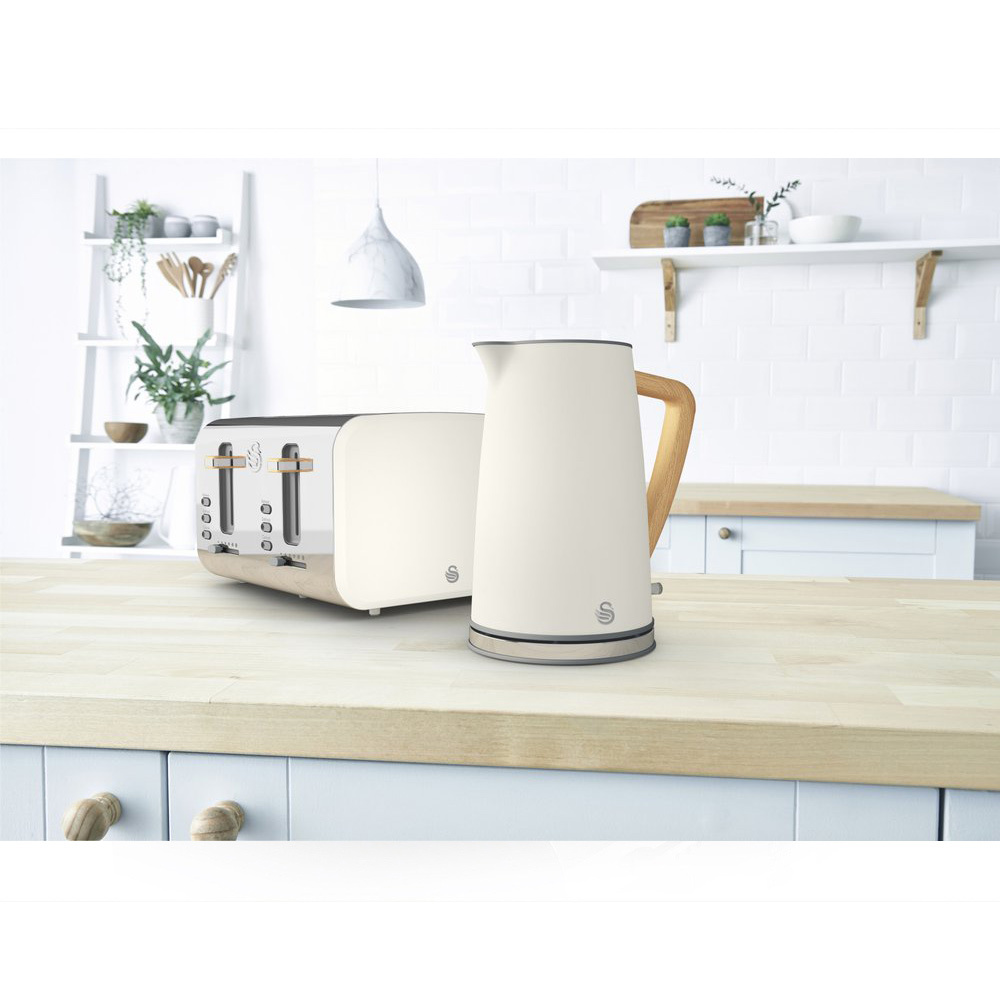 Swan retro 4-slot broodrooster wit