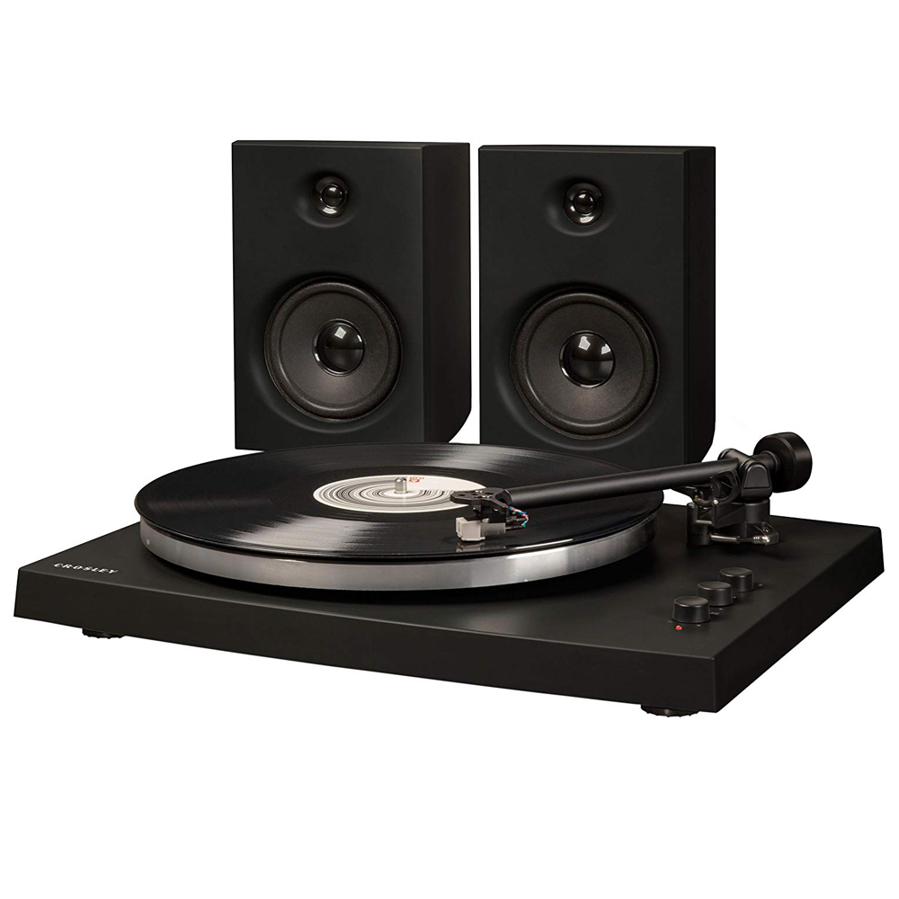 Crosley T150 Retro Platenspeler Bluetooth Zwart met Externe Luidsprekers