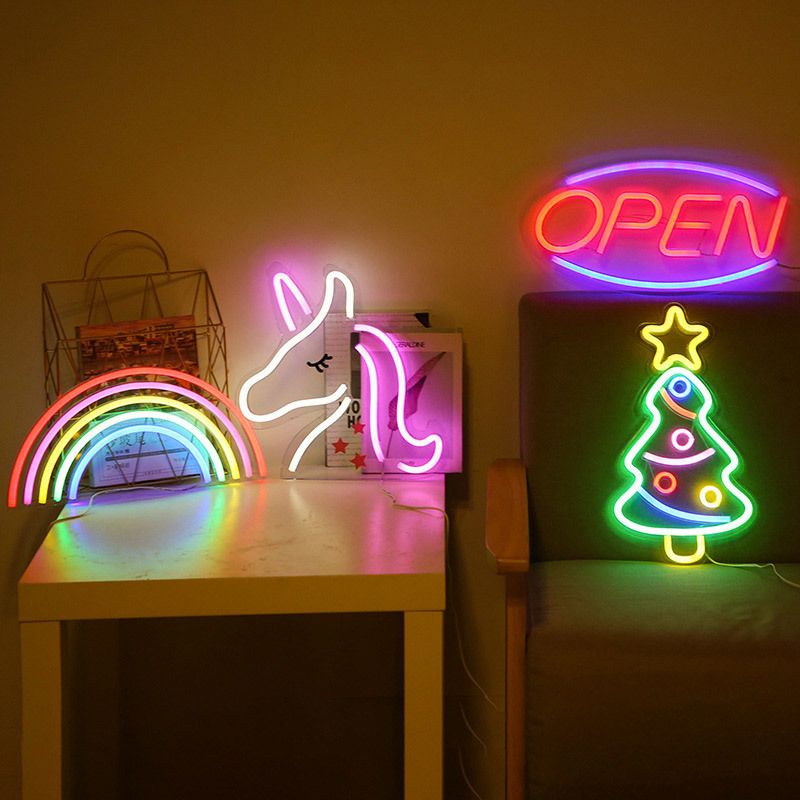 Retro neon verlichting Kerstboom - multi color 