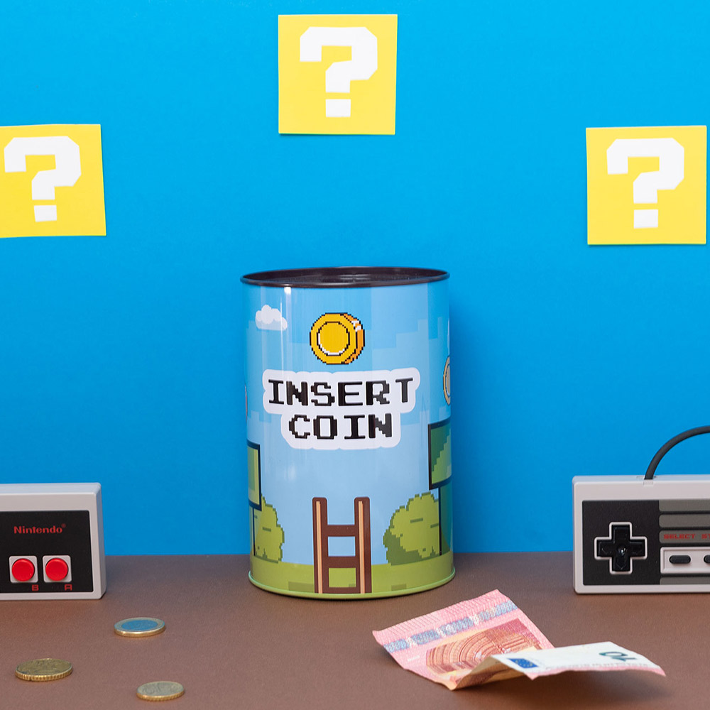 Moneybox insert coin spaarblik