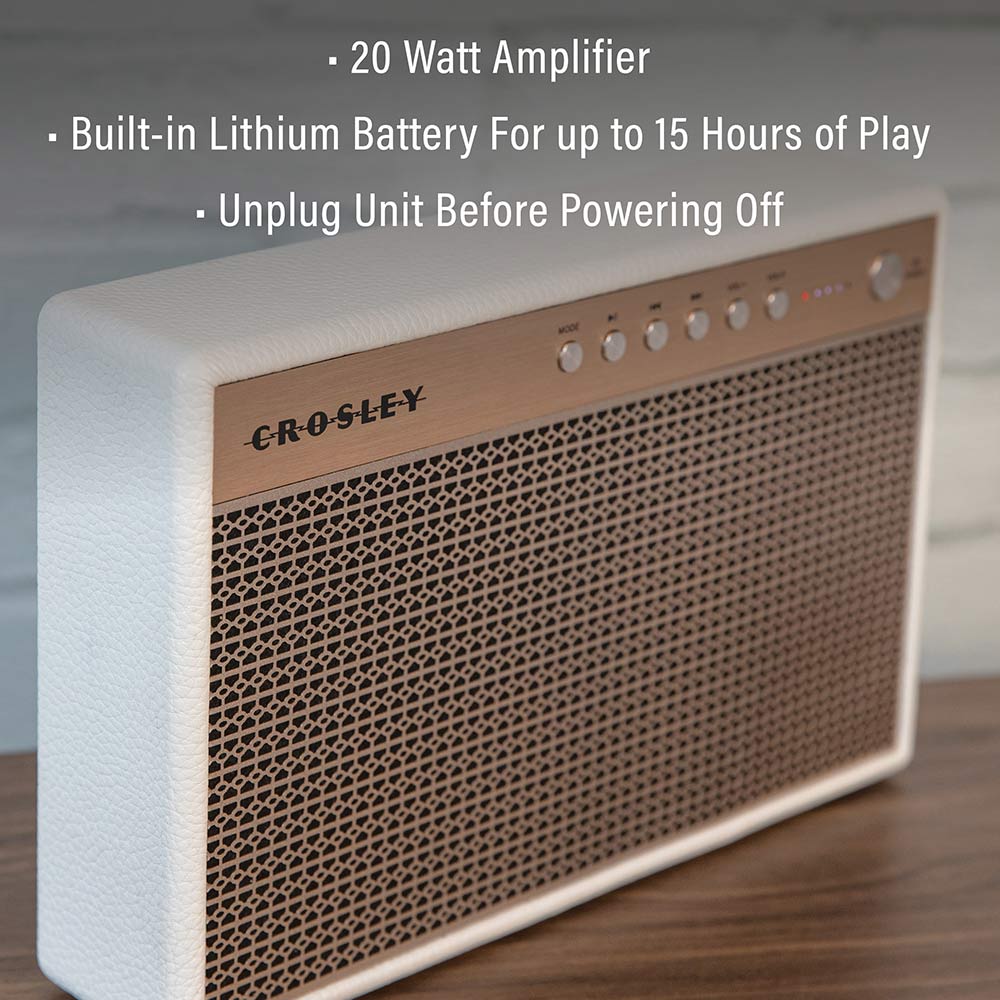 Crosley Montero retro Bluetooth speaker wit Crosley Montero retro Bluetooth speaker wit