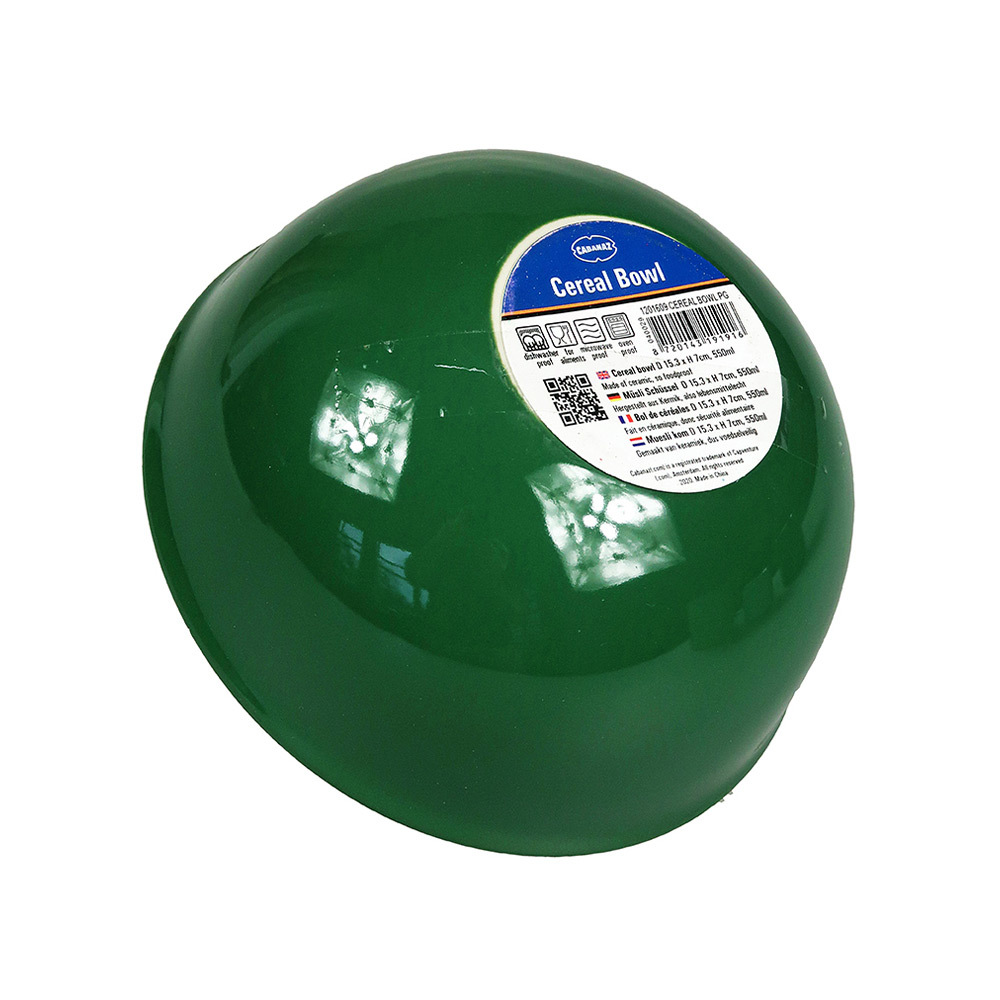 Retro ontbijt kom emaille geinspireerd pine green