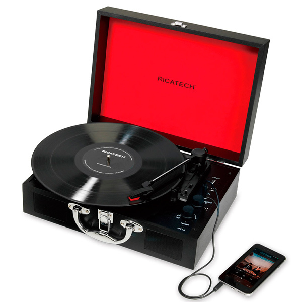 Ricatech RTT25 Retro USB Bluetooth Platenspeler Zwart