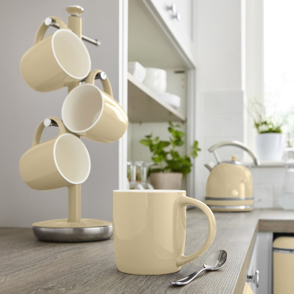 Retro mokken set van 4 creme