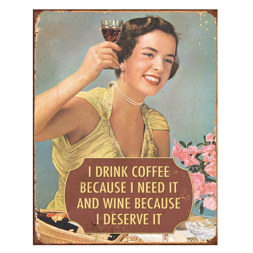 Metalen Retro Bord Coffee I Need It