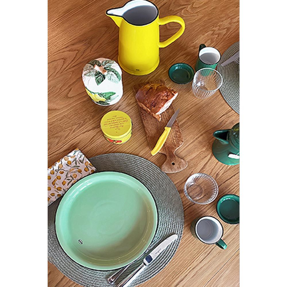 Retro dinerbord 27 cm emaille geinspireerd vintage green