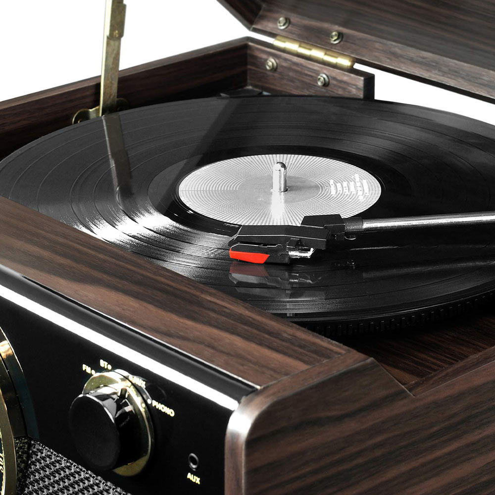 Victrola VTA-240B Retro Platenspeler Bluetooth 3-in-1 Mahonie