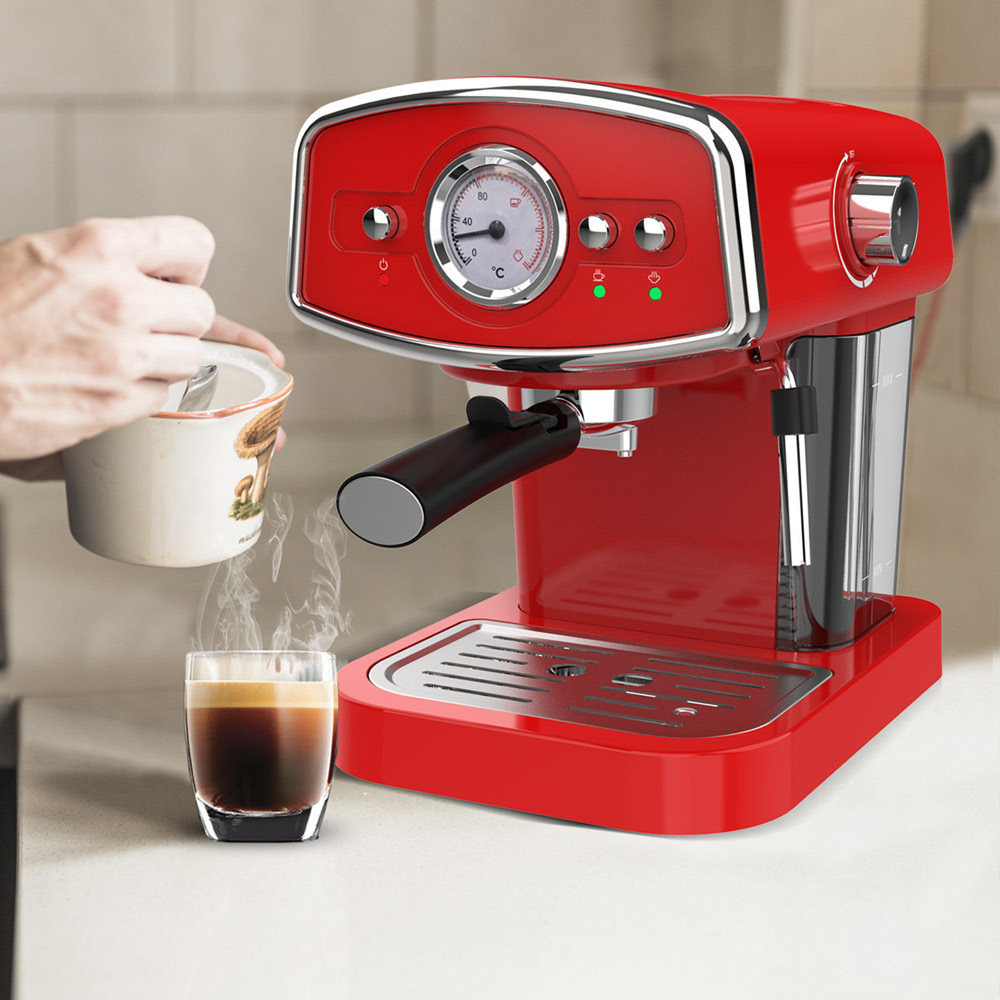TurboTronic ZEspresso TT-CM22 Retro Espressomachine Rood TurboTronic ZEspresso TT-CM22 Retro Espressomachine Rood