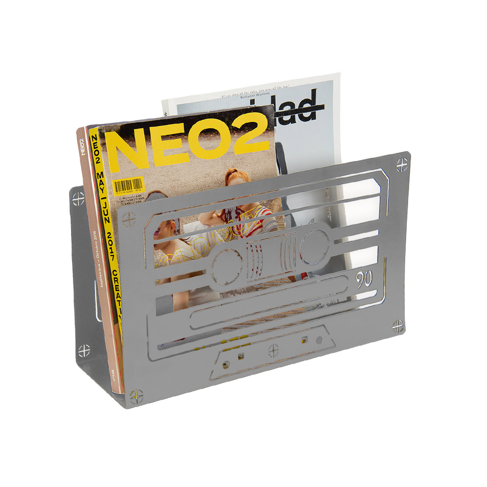Cassette tijdschriftenrek / krantenbak grijs
