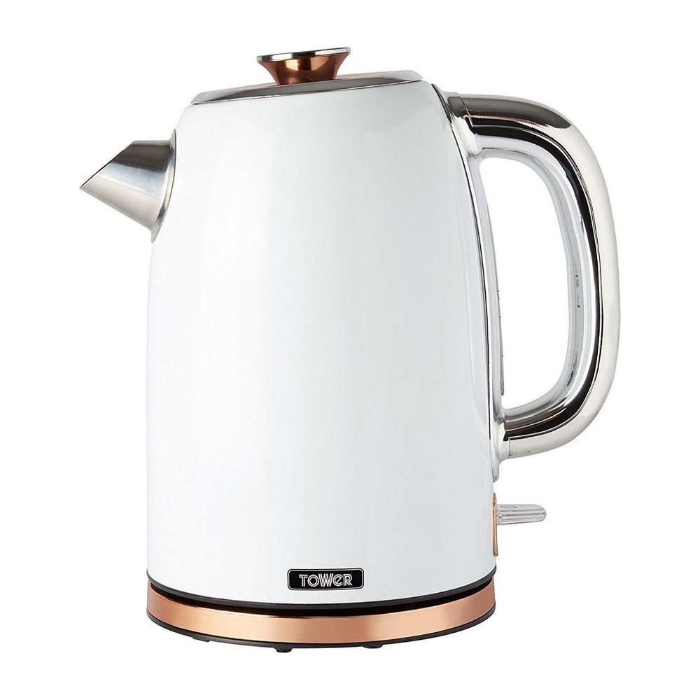 Tower T10023W  Retro Waterkoker 1.7 Liter Bottega Rose Gold Wit  