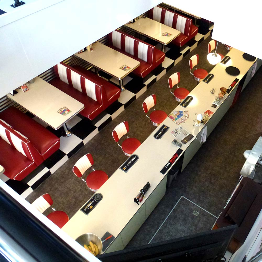 Bel Air Dinerbank Double Booth HW-120DB Ruby