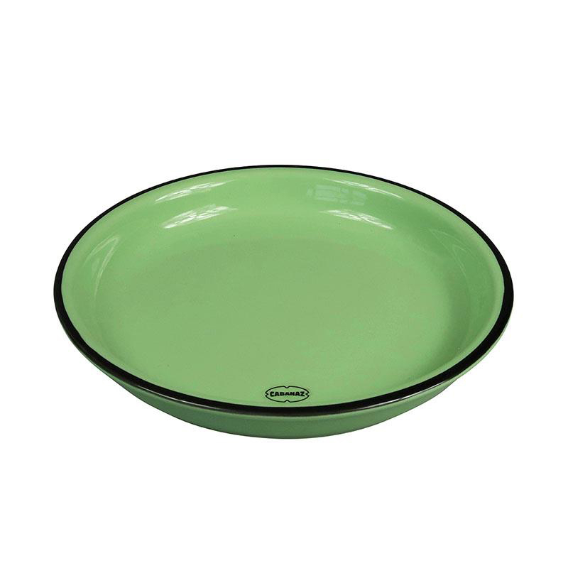 Retro gebaksbord emaille  geinspireerd vintage green