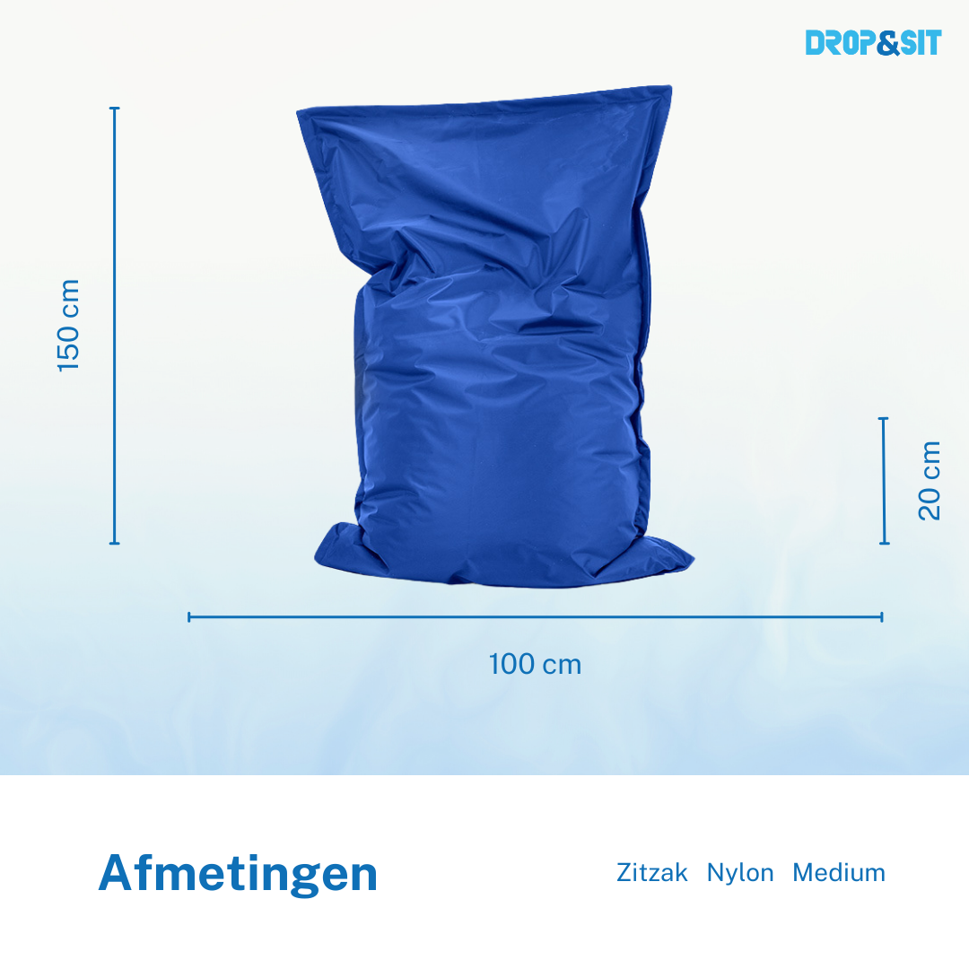 Drop&Sit zitzak, kobalt blauw, voor binnen en buiten, 100 x 150 cm