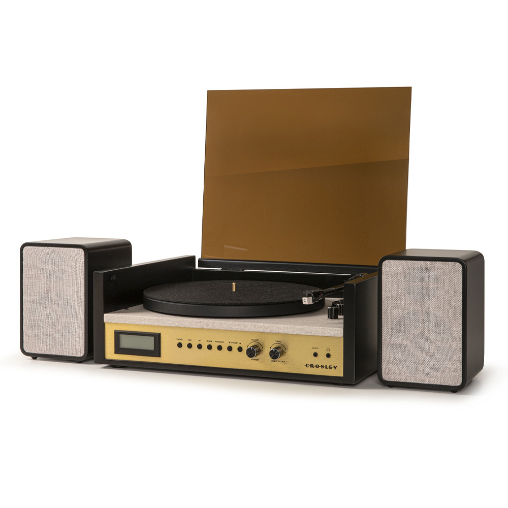 Crosley Coda Retro Bluetooth Platenspeler met Externe Luidsprekers Zwart