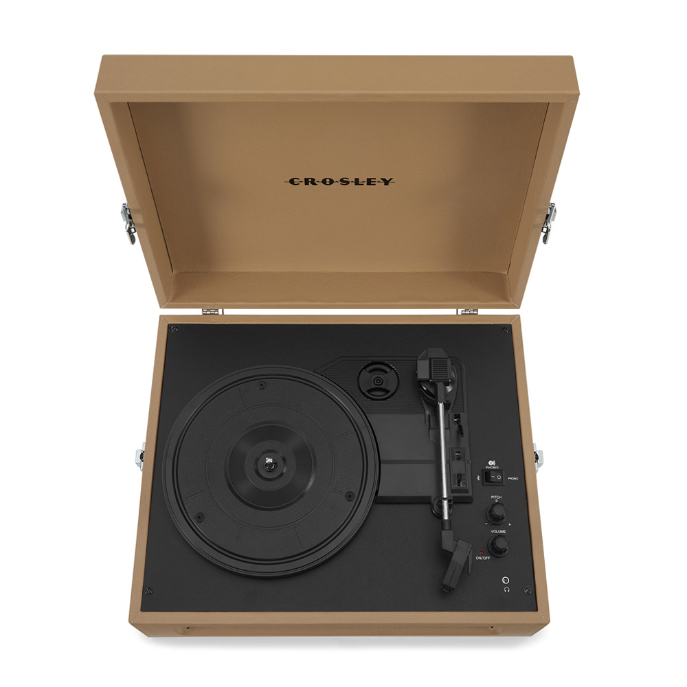 Crosley Voyager retro platenspeler tan Crosley Voyager retro platenspeler tan