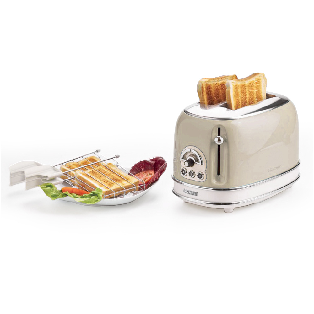Ariete Broodrooster Vintage Beige met Tostiklemmen