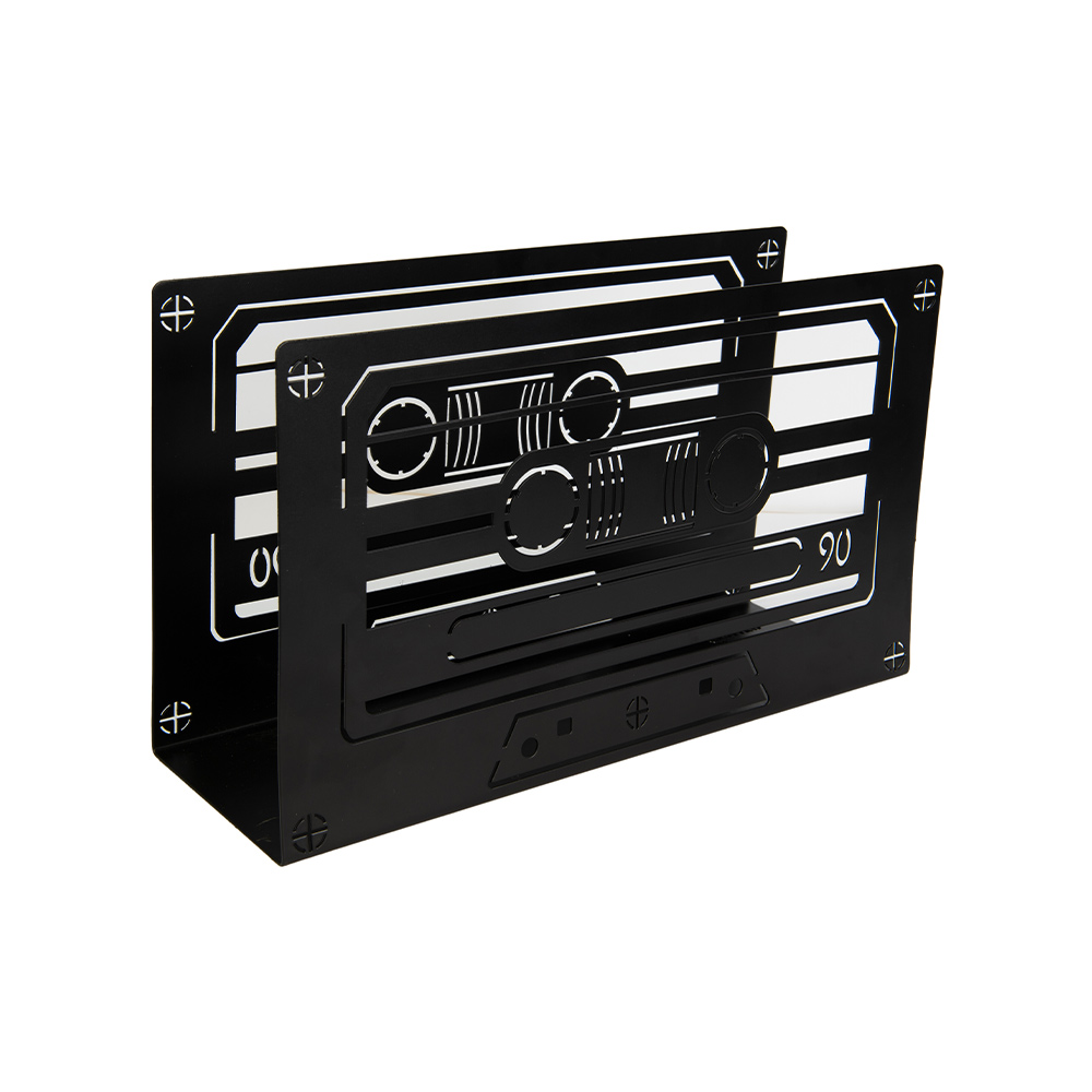 Cassette tijdschriftenrek / krantenbak zwart