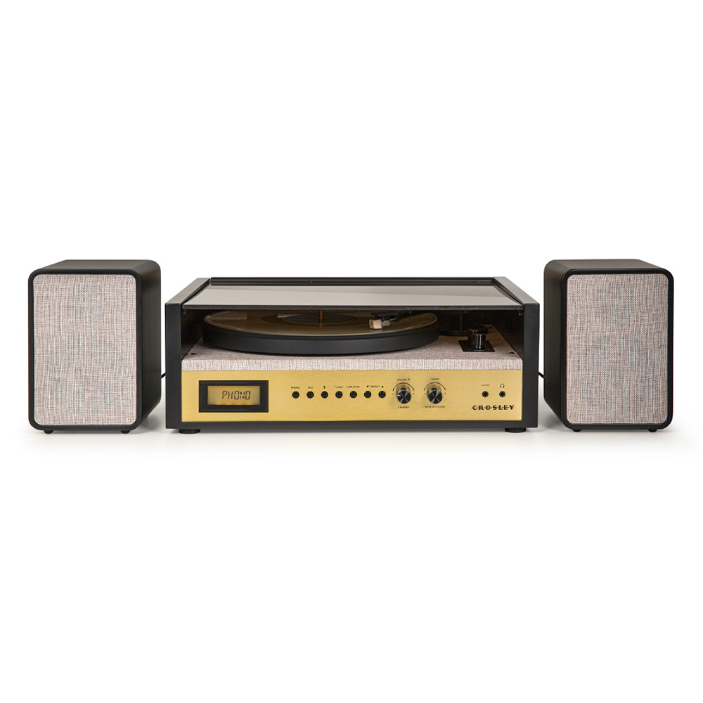 Crosley Coda Retro Bluetooth Platenspeler met Externe Luidsprekers Zwart