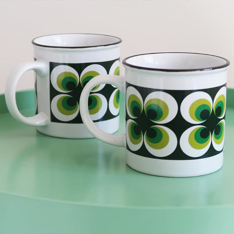 Retro mok 250 ml emaille  geinspireerd ramona green