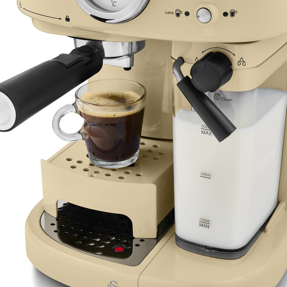 Swan one-touch retro espressomachine creme