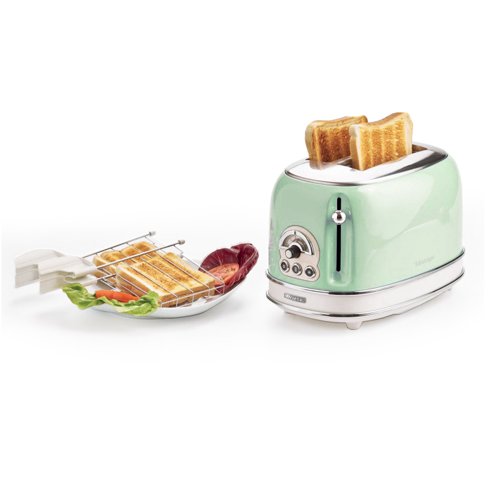 Broodrooster vintage groen met tostiklemmen