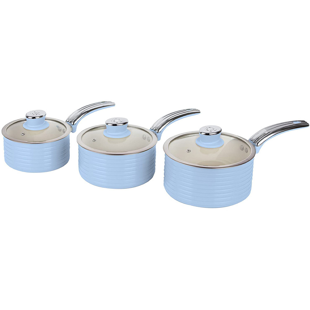 Swan retro pannenset van 5 blauw Swan retro pannenset van 5 blauw