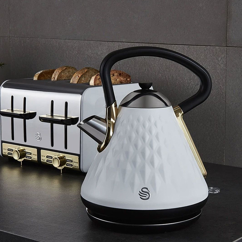 Swan Gatsby pyramid waterkoker 1.7 liter wit